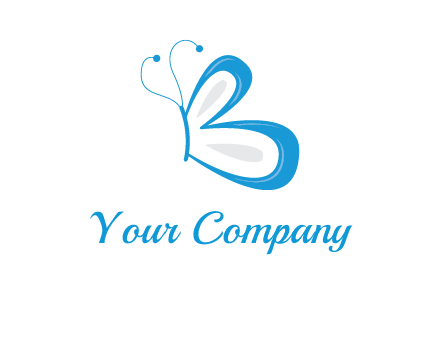 butterfly made of letter B logo