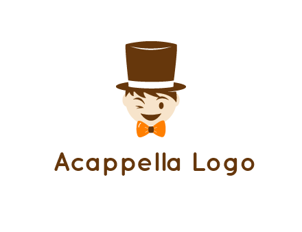 winking character with bow tie and top hat