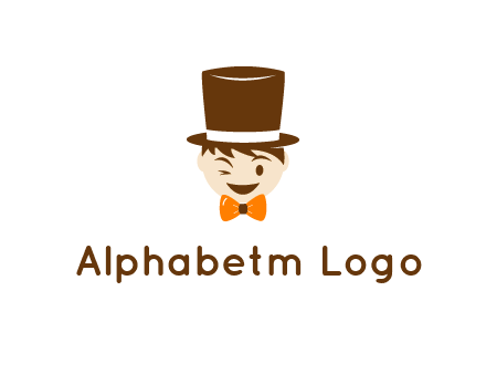 winking character with bow tie and top hat