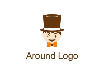 winking character with bow tie and top hat