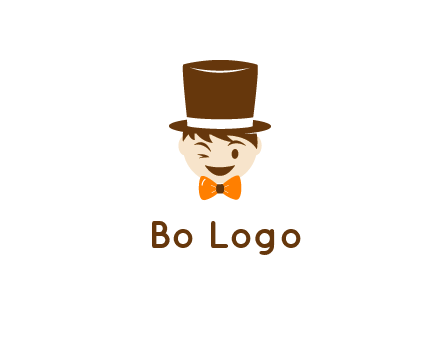 winking character with bow tie and top hat