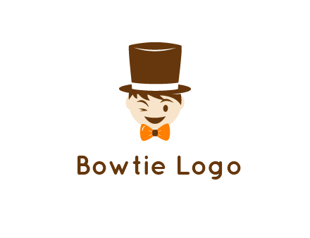 winking character with bow tie and top hat