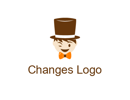 winking character with bow tie and top hat
