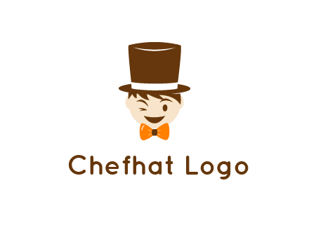 winking character with bow tie and top hat