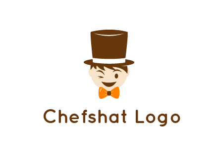 winking character with bow tie and top hat