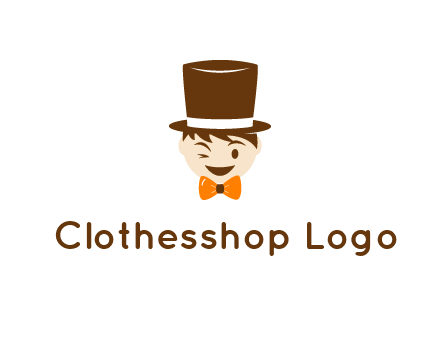 winking character with bow tie and top hat