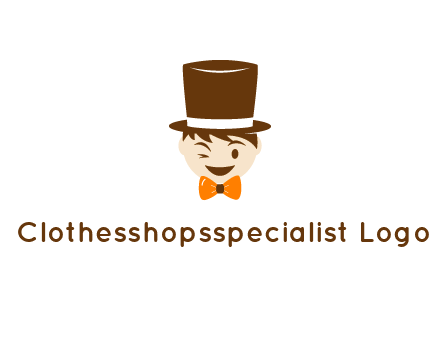 winking character with bow tie and top hat