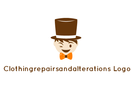 winking character with bow tie and top hat