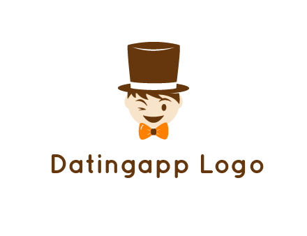 winking character with bow tie and top hat