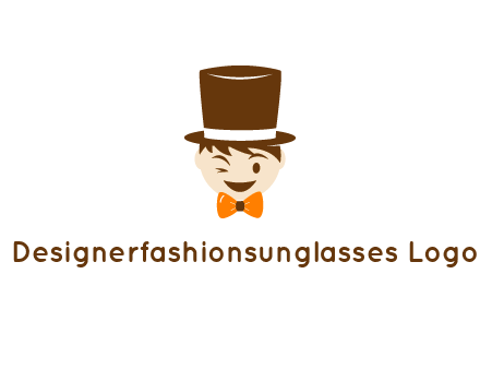 winking character with bow tie and top hat