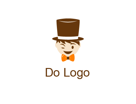 winking character with bow tie and top hat