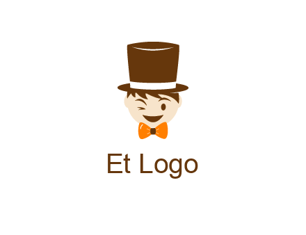 winking character with bow tie and top hat