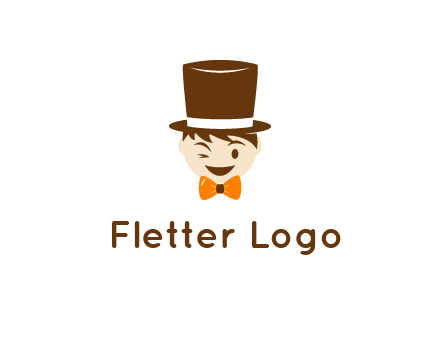 winking character with bow tie and top hat