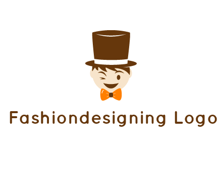 winking character with bow tie and top hat