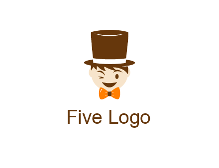 winking character with bow tie and top hat