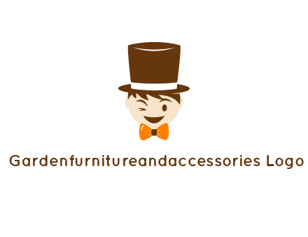winking character with bow tie and top hat