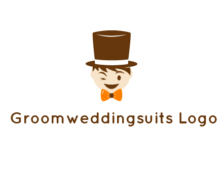 winking character with bow tie and top hat