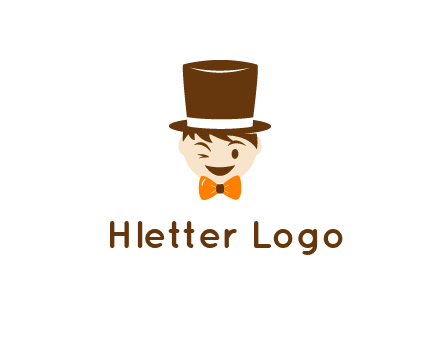 winking character with bow tie and top hat