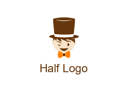 winking character with bow tie and top hat