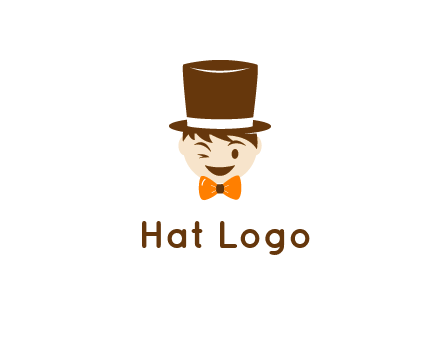 winking character with bow tie and top hat