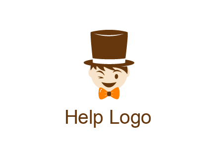winking character with bow tie and top hat
