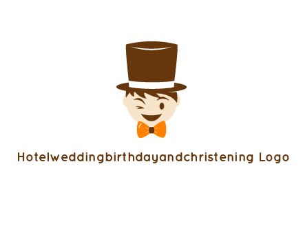 winking character with bow tie and top hat