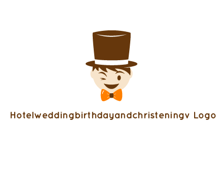 winking character with bow tie and top hat