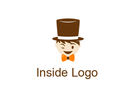 winking character with bow tie and top hat