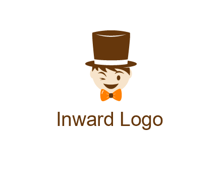 winking character with bow tie and top hat