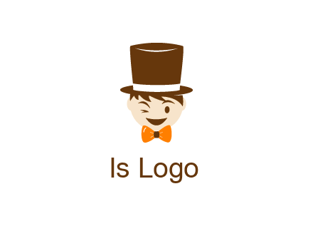 winking character with bow tie and top hat