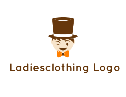 winking character with bow tie and top hat
