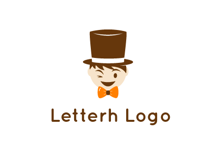 winking character with bow tie and top hat