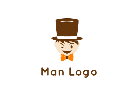 winking character with bow tie and top hat