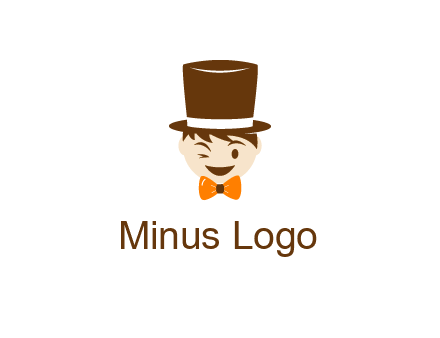 winking character with bow tie and top hat