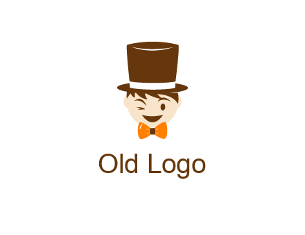 winking character with bow tie and top hat