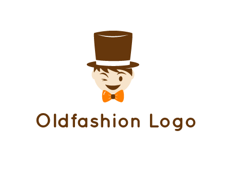 winking character with bow tie and top hat