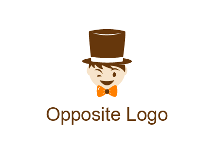 winking character with bow tie and top hat