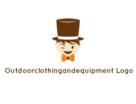winking character with bow tie and top hat