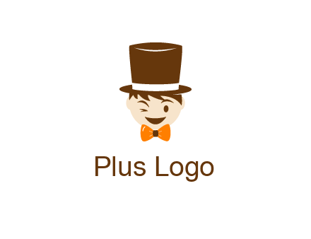 winking character with bow tie and top hat