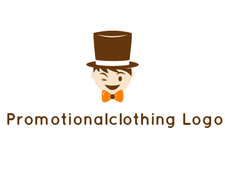 winking character with bow tie and top hat