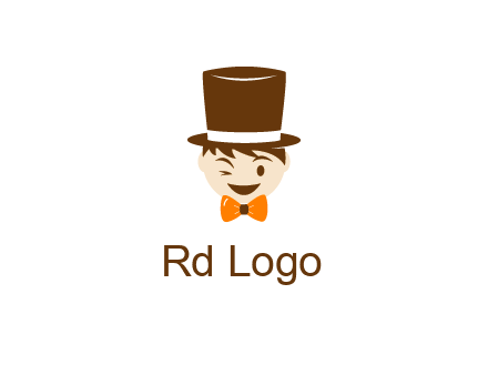 winking character with bow tie and top hat