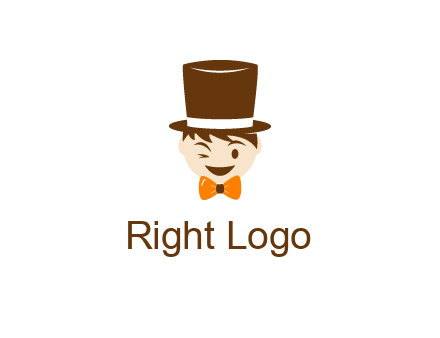winking character with bow tie and top hat