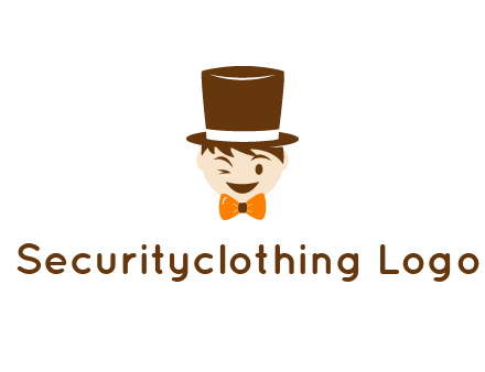 winking character with bow tie and top hat