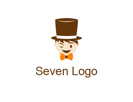 winking character with bow tie and top hat