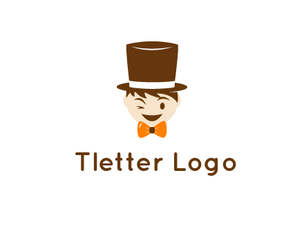 winking character with bow tie and top hat