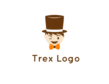 winking character with bow tie and top hat
