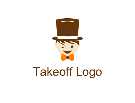 winking character with bow tie and top hat