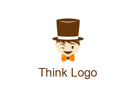 winking character with bow tie and top hat