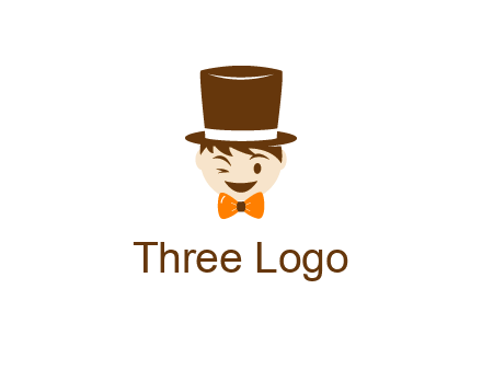 winking character with bow tie and top hat
