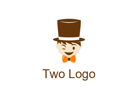 winking character with bow tie and top hat
